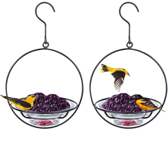 Bolite Bird Feeder - 2 Glass Trays and 2 Metal Hangers - Multipurpose - Picture 4 of 8